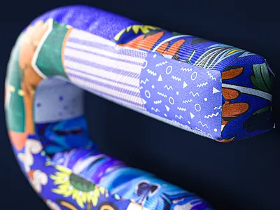 Fabric Logo 3d 3d art 3d modeling art c4d cloth color design fabric font graphic design illustration letter logo octane pattern render s texture type