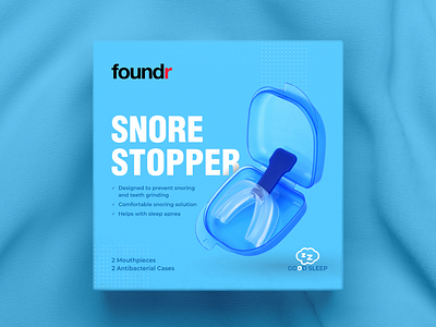 Packaging design for snore stopper product box brand designer branding graphic design illustrator packaging