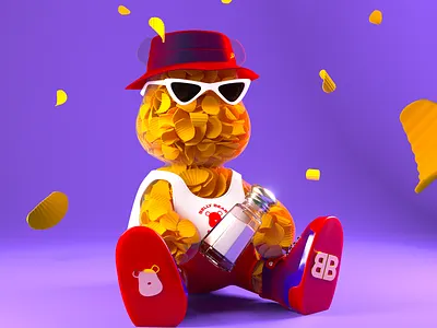 Chips belly 3dart 3dcharacter 3dillustration 3dmodeling character design charactermodeling cinema4d digitalart nft nftart octane