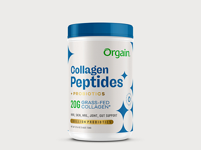 Orgain collagen peptides biotics collagen orgain packaging packaging design peptides pro biotics supplement