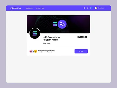Casama | Join Pool bazen agency bitcoin blockchain crypto crypto app crypto desktop app crypto mobile app crypto ui crypto wallet cryptocurrency dashboard defi finance fintech mobile dashboard saas ui ux web3