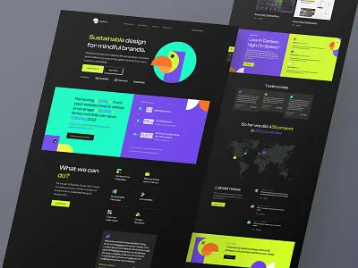 Dodonut.com - high-contrast landing page accessibility calculator clean custom illustration dark mode dark theme disabilities flat design high contrast homepage illustration landing page map news section night mode services ui ux wcag website