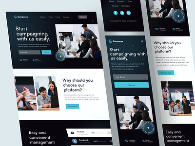 Campanye - Campaign Landing Page branding campaign clean design landing landing page layout minimal neat page software ui uiux ux website