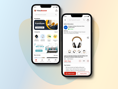 Yiwu-Bazaar app auth branding dashboard design details e commerce e market ecommerce graphic design home home page illustration logo market online shopping product details shopping ui ux