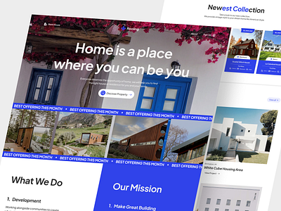 Rooling - Real Estate Agency Landing Page agency big font building design footer hero home house landing landing page minimalist popular project property real estate real estate agency real estate web ui ux web design
