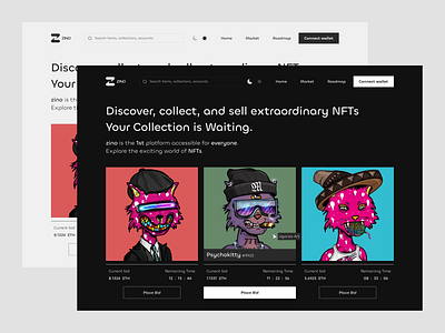 NFT Website Landing Page (zino) blockchain crypto design eth exploration landing landingpage marketplace nft nftmarketplace nfts ui uiinspirations uiuxdesign uiuxsupply ux web web3 website