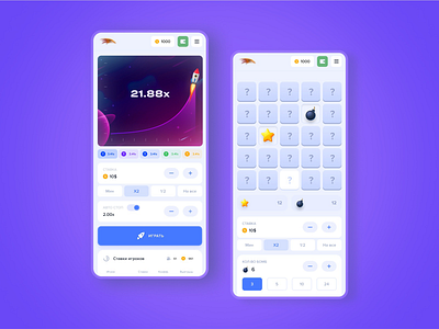 Crypto Gaming Mobile - Crash Game bitcoin blockchain crash crypto dashboard design gambling game game interface game ui games nft ui uiux ux