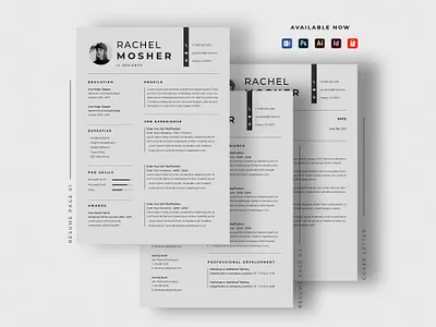 Free CV Resume Template clean cover letter cv design cv resume cv resume template cv template design doc e learning ecommerceweb education platform illustration modern design online course website resume resume design resume template student study website design