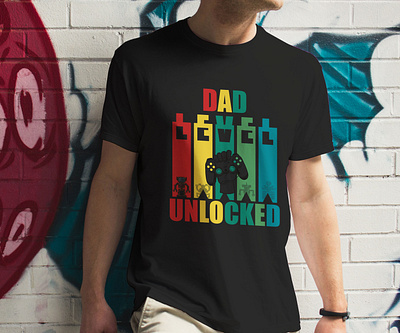 Dad Level unlock t-shirt graphic design logo logo design t shirt t shirt design vintage vintage t shirt