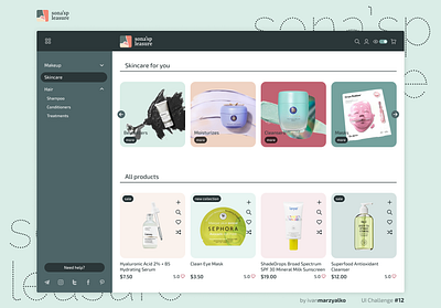 Cosmetics Shop UI design logo ui ux