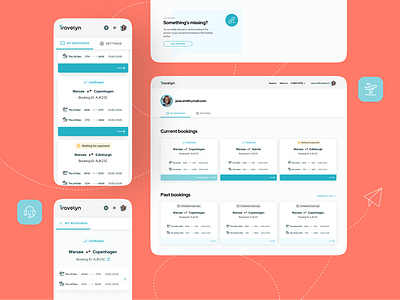 Travelyn | My Bookings · Desktop & Mobile design ui ux