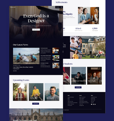 College Landing page design college website education landing page school ui university web design