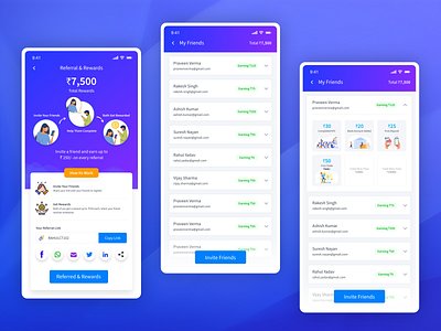 Referral & Rewards design design app dribbble referral rewards ui ux