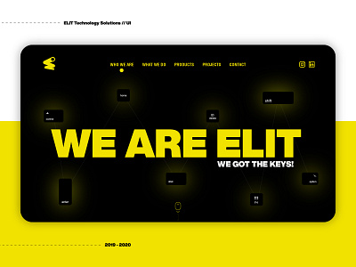 ELIT. Technology Solutions. UI/UX black and yellow black yellow concept conceptual ui creative homepage creative website graphic design homepage keyboard landing ui ui design ui ux ux web design