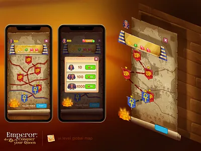 Level Select: World Map | Game UI graphic design illustration ui игра