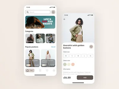 Clothing store app clothes clothing store design shop ui ux