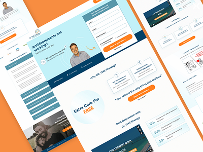 Mental Health Landing Page calming design design dribbble shot healthcare landing page design landingpage lead generation mental health mental health landing page minimalistic design therapy ui user friendly ux wellness