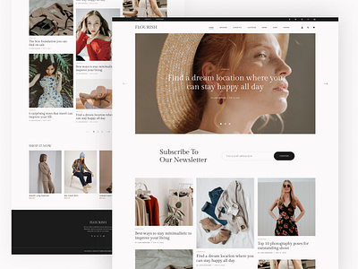 Flourish – Lifestyle Blog Free Figma Website Design Template blog template blog website design feminine blog template flourish free blog template free figma template free website design free website template freebies minimal web design webdesign website concept website design website design inspiration