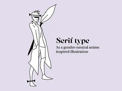 Serif typeface but as a character. anime anime illustration australia branding character design design illustration typography