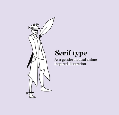 Serif typeface but as a character. anime anime illustration australia branding character design design illustration typography