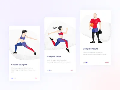 Onboarding app fit grain gromulski illustrations illustrator onboarding people ui ux