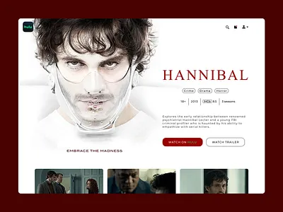 Main page concept of Hannibal TV Series design makeevaflchallenge makeevaflchallenge6 ui ux