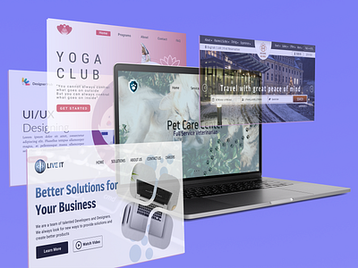 Website Landing Pages company design figma hotel illustration it landing page landing pages pet care ui user interface ux web flow web page website yoga