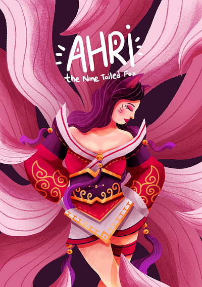 AHRI : The Nine Tailed Fox character design graphic design illustration portrait