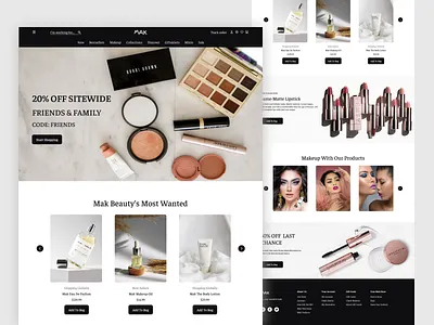 Beauty Product Landing Page beauty cosmetic design desktop landing landing page logo luxury make up makeup minimal skin typography ui ux web website