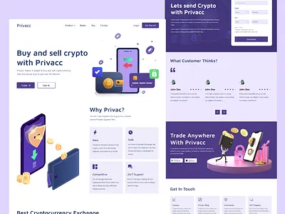 Privacc, Crypto Trade web design design project ui web design webflow website