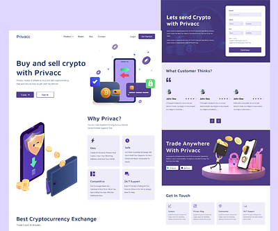 Privacc, Crypto Trade web design design project ui web design webflow website