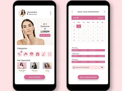 Salon Booking App Design app app design app ui appui design illustration salonapp ui uiux