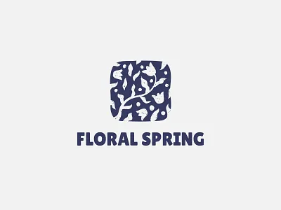 Floral Spring beauty blue boutique branding design floral flower flower logo graphic design illustration logo logo design logo inspiration shop spring