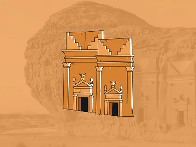 Al-Ula Landmarks alula arabia design flat icons illustration ksa landmarks saudi saudi arabia vector