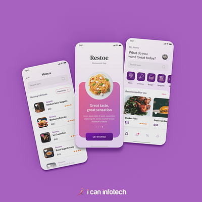 App UI Design for Restaurant | Mobile App Design | Restoe app app design app development app ui design branding design food food app mobile app design mobile app ui design mobile application restaurant restaurant app ui website design