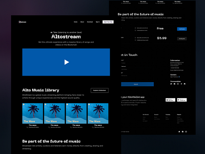About Altostream blockchain crypto landing page web 3