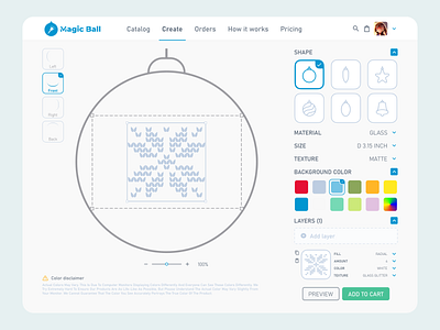 Customize product | Daily UI #033 033 christmas ball customisation customize product daily ui dailyui33 figma ornament product ux ui