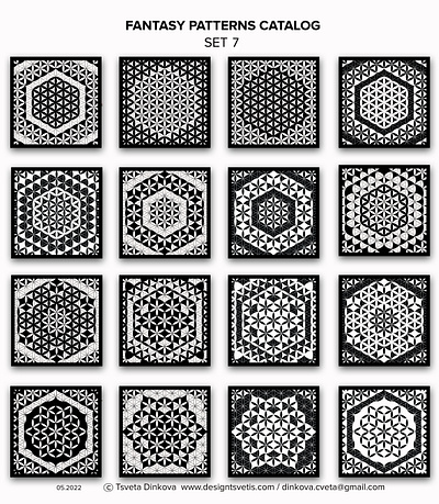 Hexagon-Cubes Pattern Catalog Set 7 abstract amazing beautiful black white creative design digitalart fashion geometric gorgeous hexagon cubes illustration innovative logo pattern patterns catalog set 7 vectorart