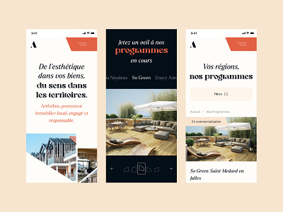 Anthélios - Website branding luxury premium real estate ui ux website