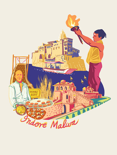 Indore - Malwa 2dart design graphicart illustration illustrator poster