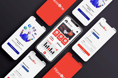 App screens and dashboard for a fibre optics company app app screen app sign in screen app sign up