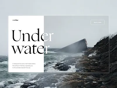 Restaurant underwater concept design figma interaction restaurant typography ui ui design web web design web ui