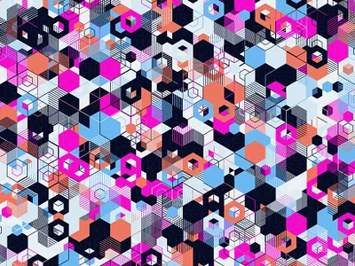 HyperCube digital art estampa generative geometric pattern pattern design vector