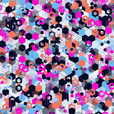 HyperCube digital art estampa generative geometric pattern pattern design vector