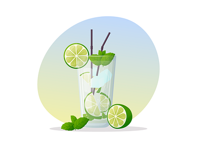 Mojito vector illustration. Summer vibes. adobe illustrator art cocktail design drink graphic design illustration mojito party summer summer vibes vacation vector