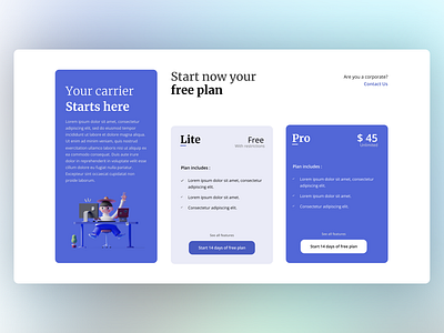 Card Pricing Page 3d branding card pricing checkout clean dailyui design graphic design illustration minimal payment pricing subscription trail page ui vector website