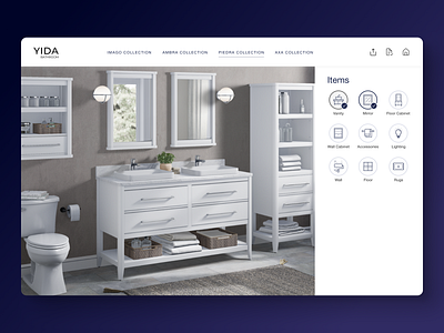 E-commerce bathroom customizer bathroom branding color customizer design typography ui ux vanity web webapp website