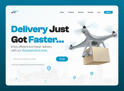 Landing Page for a Drone Delivery Company ai delivery design drone delivery landing page product design ui uidesigns ux