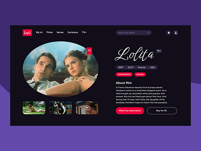 Lolita 1997 film page clean concept design film lolita makeevaflchallenge makeevaflchallenge6 ui ux web