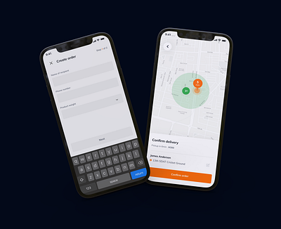 Create delivery and confrim delivery screen design figma ui design